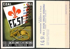 1951- ** CARTOLINIA UFFICIALE GIOCHI GINNICI f.ta MECCHERI