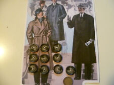 10 BOTTONI RESINA 4 FORI GRIGIO SCURO STILE CORNO CAPPOTTO GIACCA 2,5 CM