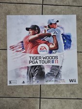 Tiger Woods PGA 11 Promo PS3 Gamestop insegna poster plastica vinile 24x24 ottimo 