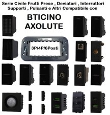 Serie Frutti Prese Deviatore Interruttore, Compatibile con Bticino AXOLUTE NERO