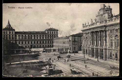 Cartolina torino piazza - cartolina, torino,