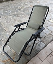 Sedia pieghevole da giardino come nuova, in alluminio e textilene