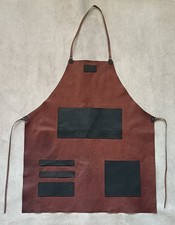 Grembiule in Vera Pelle fatto a mano per Birraio Barbecue Chef Cucina Barman 