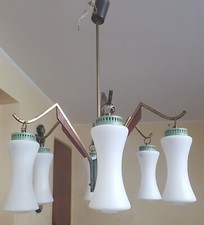 LAMPADARIO ANNI 50 SEI LUCI RICONDUCIBILE A STILNOVO VINTAGE