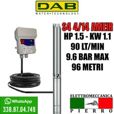 ELETTROPOMPA POMPA SOMMERSA DAB S4D-14 S4 4-14 HP1.5 90LT/MIN V230 V400 9.6BAR