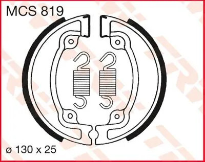 Trw mcs819 ganasce - freno, honda