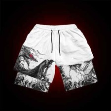 Running 3D Quick Dry 2 in 1 Berserk Guts allenamento corto jogger fitness palestra sport