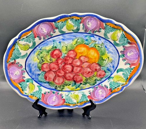 Piatto ovale ceramica frutta