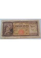 Banconota da 500 lire Italia ornata di spighe dec. 20.03.1947