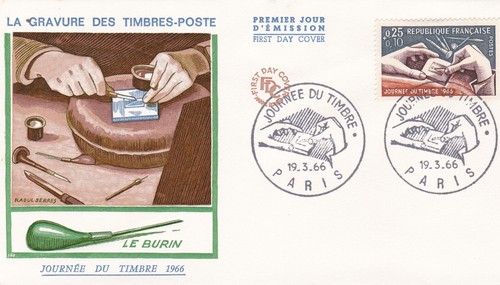 Francia 1966 fdc giornata - francia, del