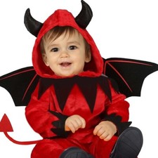 CARNEVALE HALLOWEEN VESTITO DIAVOLO LITTLE DEVIL BAMBINO PRIMA INFANZIA NEONATO