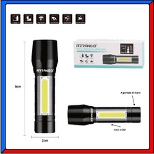 TORCIA LUCE LED RICARICABILE USB MINI ZOOM FLASH PER CAMPEGGIO ESCURSIONE PESCA 