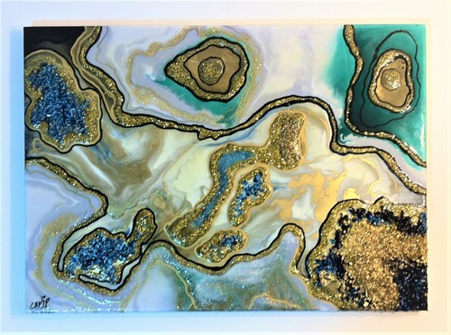 Dipinto geode resina fatto - dipinto,