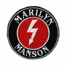 Toppa da cucire Marilyn Manson | Lightening Strike logo band cantante americana in metallo