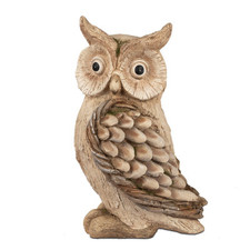 Decorazione Gufo In Legno H. 40Cm Marrone In Resina Formano Giardino S25