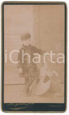1880 ca TORINO Ritratto di bambino con cavallino a dondolo - Foto LOVAZZANO CDV
