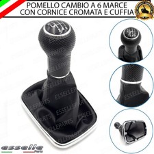 POMELLO DEL CAMBIO CUFFIA PER VW GOLF MK4 6 MARCE SIMILPELLE NERO CROMATO