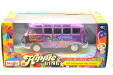 Maisto 1:25 Volkswagen Van VW Samba Bus viola viola linea hippie #32301 IMBALLO ORIGINALE - n. 1