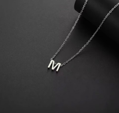 Collana con iniziale - collana, acciaio