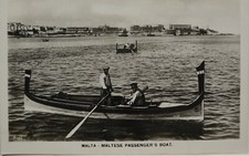 Vecchia Cartolina Malta Barca Passeggeri Maltese