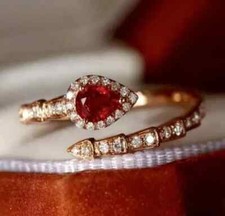 Anello 2 ct taglio pera creato