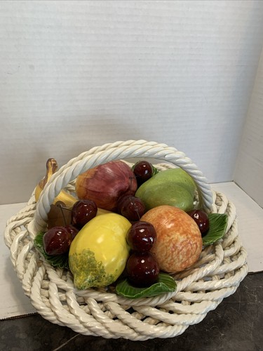 Cesto frutta vintage ceramica - frutta,