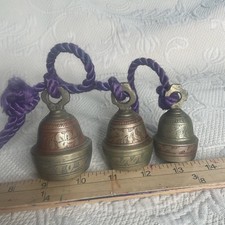 3 campane vintage in ottone su