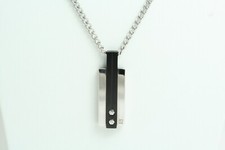 Collana da uomo Rossoamante con targhetta in acciaio nuova