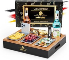 Tavolino da divano, in legno, ideale come regalo con quattro ciotole per snack