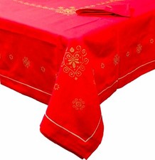 Elite Centrotavola Natalizio 90x90 cm con Ricamo a Punto Croce Oro - 12321-2G