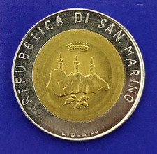 Moneta San Marino 500 Lire Bimetallica 1986 BB+/SPL Circolata