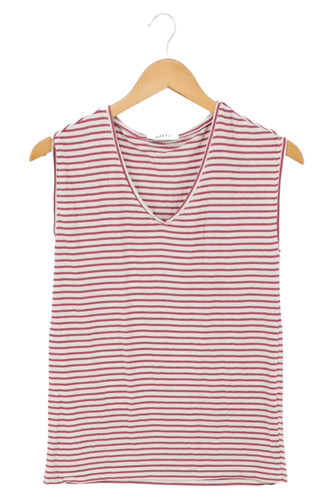 Pieces top donna rosso righe - pieces,