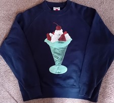 BBC ICECREAM EU raro girocollo Sundae Navy L Pharrell NIGO epoca logo ghiacciolo ottime condizioni