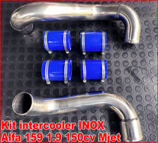 TUBI KIT INOX INTERCOOLER ALFA 159 1.9 jdtm 150 hp MANICOTTI SILICONICI BLU T21
