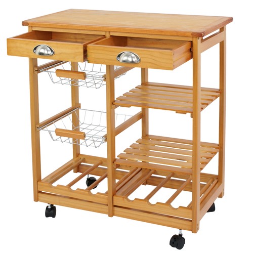 Carrello isola cucina legno