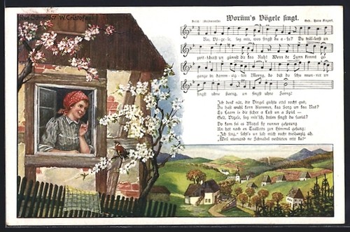 Cartolina artista canzone - cartolina,