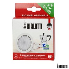 RICAMBIO 3 GUARNIZIONI + 1 FILTRO 9 TZ PER CAFFETTIERE BIALETTI MOKA DAMA