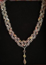 Collana Swarovski Trasparent AB Con Bicono e Goccia Fatta a Mano