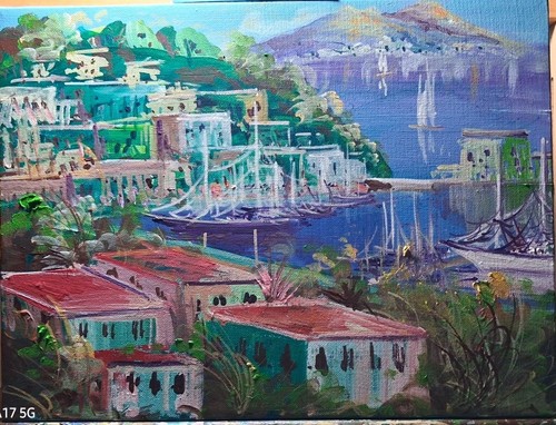 Dipinto paesaggio costiero