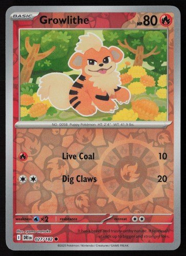 Pokemon growlithe 027 182 - growlithe, 027/182