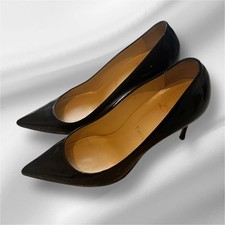 Christian Louboutin decolte tacco pelle nero EU36,5 US6,5 Giappone F/S USATO