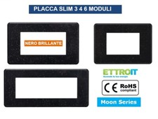 Placche Placca compatibili Bticino AXOLUTE  3 4 6 Posti SLIM NERO BRILLANTE