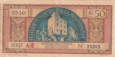 LOTTERIA  SOLIDARIETA' NAZIONALE 1946  LIRE 50