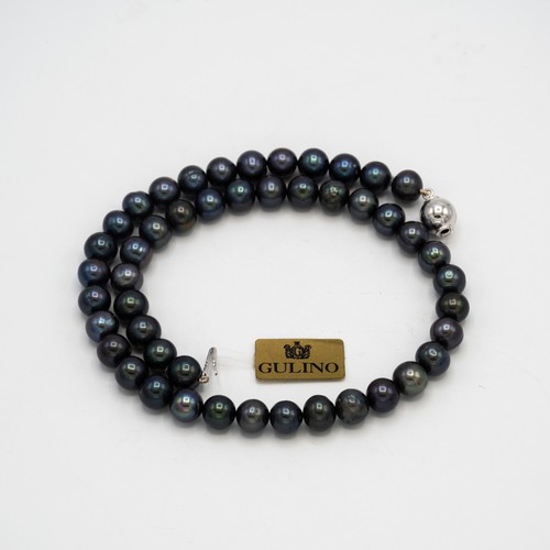 Collana perle grigie e - di,