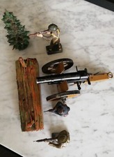 Soldatini inglesi e francesi  in pasta Elastolin e durso con cannone albero e fo