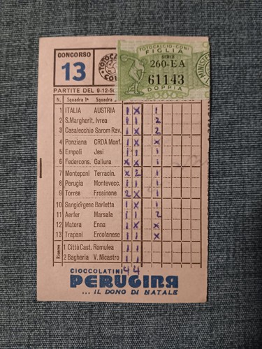 Schedina totocalcio giocata - schedina,