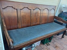 Antica panca inglese in rovere con seduta in sky epoca XIX...