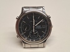 Seiko 7T32 6A5A orologio vintage uomo chronograph alarm quartz (batteria) 37 mm