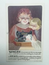 CARTOLINA PUBBLICITARIA SINGER PARIS PARIGI MACCHINA DA SCRIVERE LIBERTY FRANCE