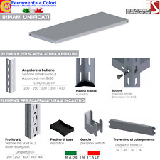 Scaffale a Ripiani Modulare Acciaio Con Rinforzo Ripiano Metallico Varie Misure